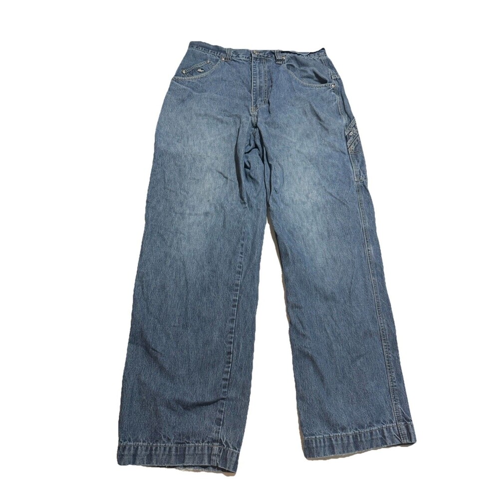 Vintage Karl Kani Y2K Hip Hop Baggy Jeans Pants Blue Carpenter 34x34 (32) Denim